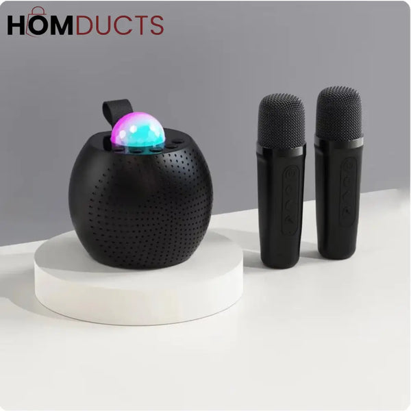Wireless Karaoke Speaker with LED Light Show & Dual Microphones