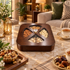 Premium wood-finish compartment dry fruit box