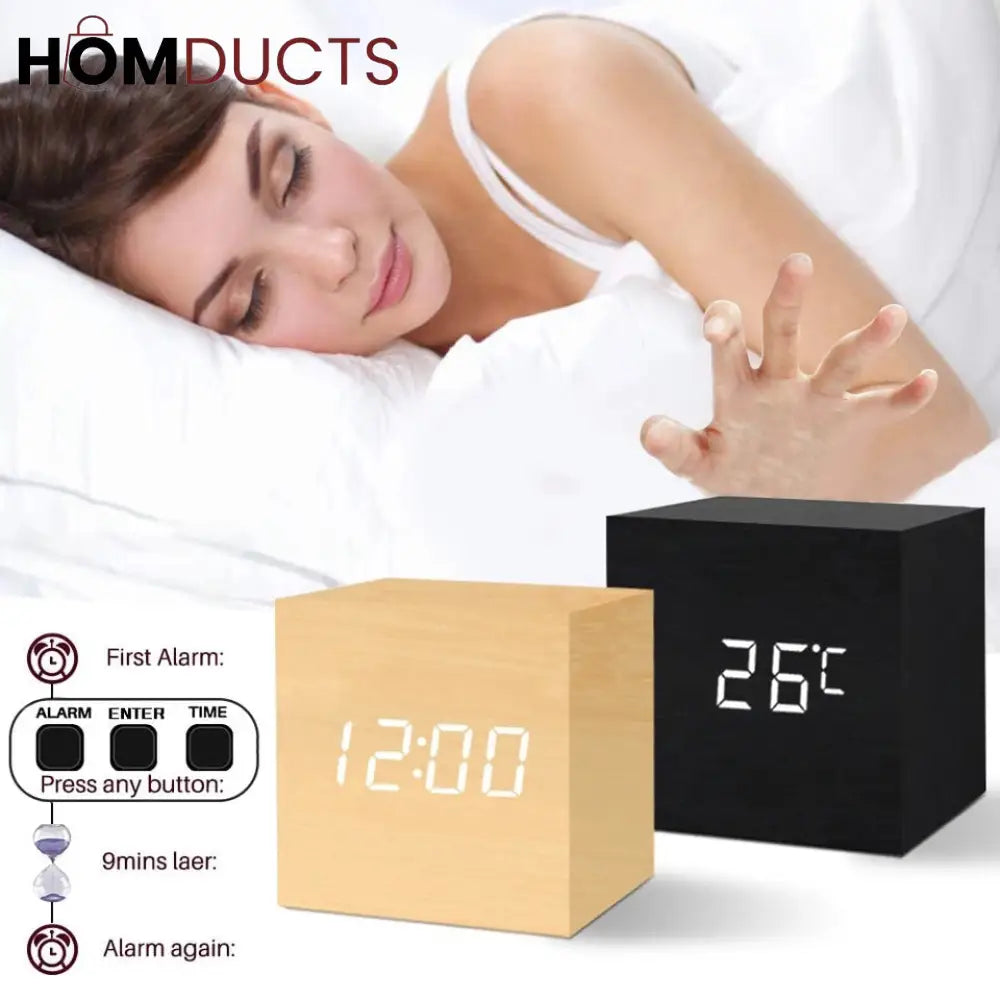 Wooden Alarm Clock