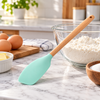 Silicone cooking spatula with wooden handle