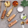 Wooden Handle Stainless Steel Measuring Spoon