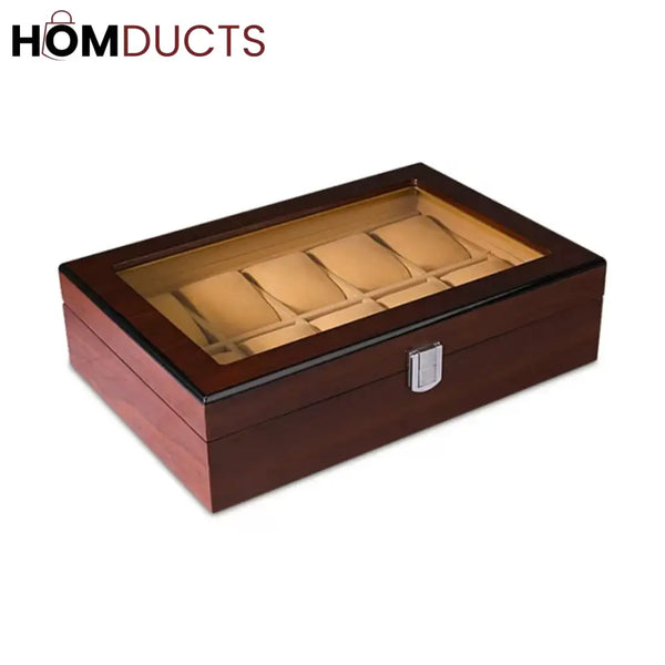 Wooden Luxury Wrist Watch Storage Box J & C Organizer