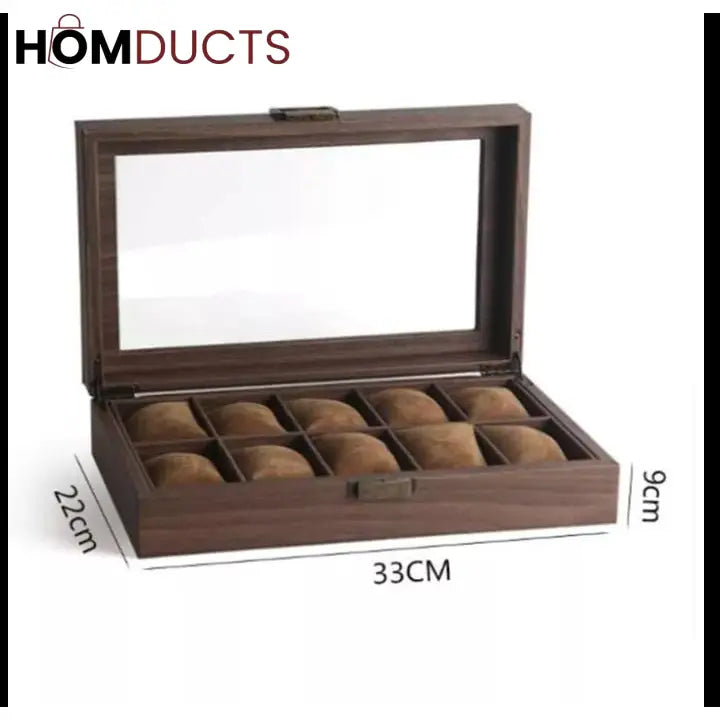 Wooden Luxury Wrist Watch Storage Box J & C Organizer