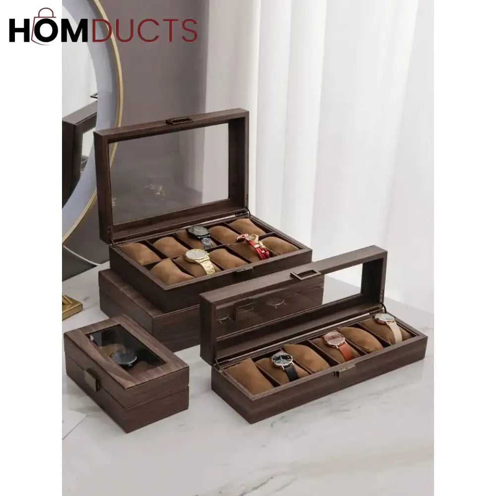 Wooden Luxury Wrist Watch Storage Box J & C Organizer