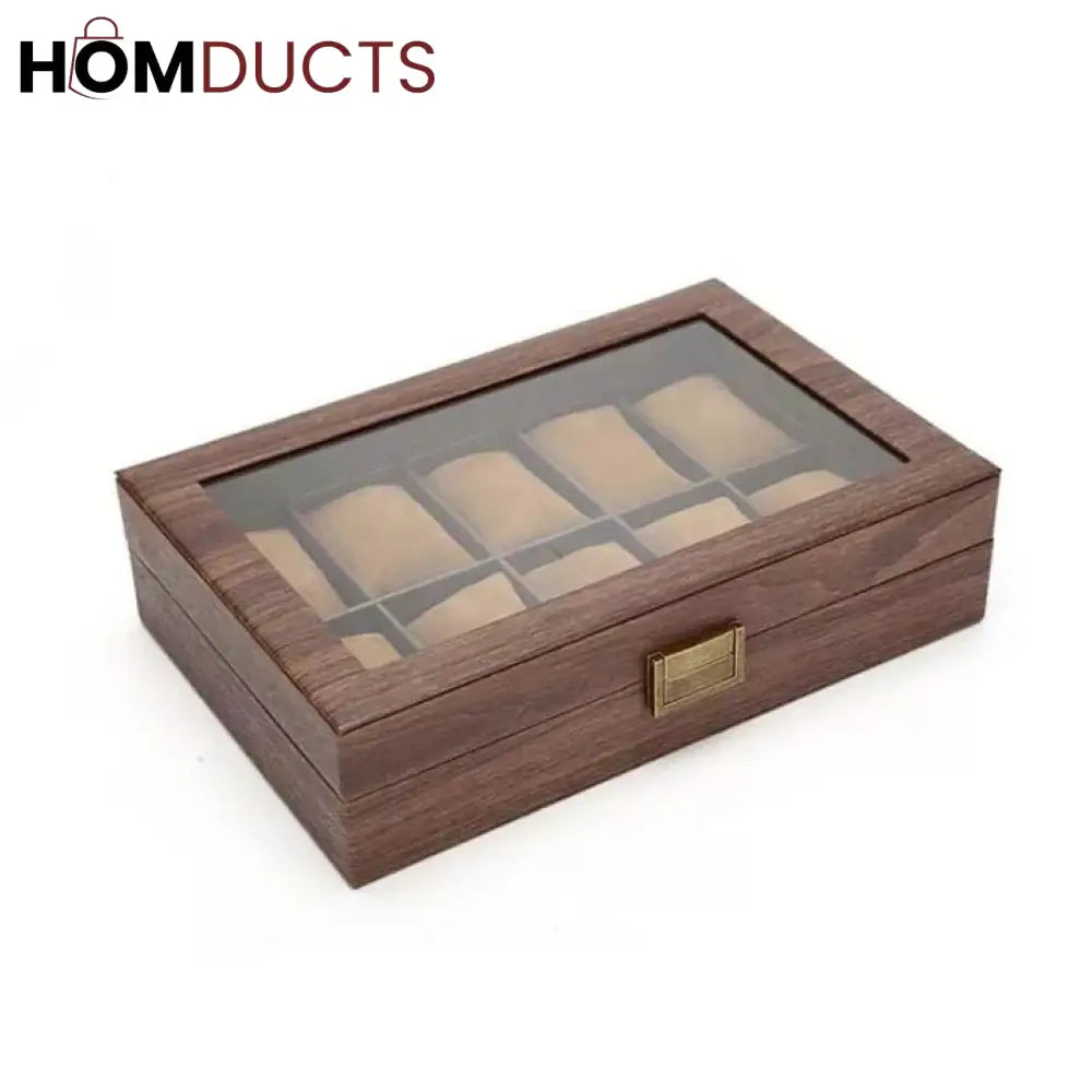 Wooden Luxury Wrist Watch Storage Box J & C Organizer