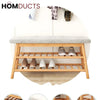 Wooden Shoe Rack With Iron Stand