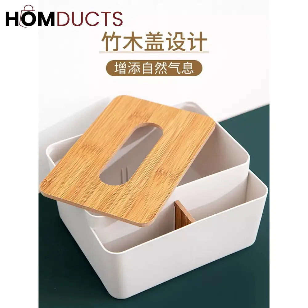 Wooden Top Tissue Box