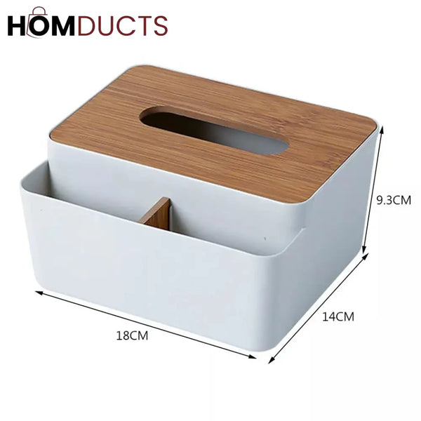 Wooden Top Tissue Box