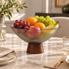 Danny Home 10.25-Inch Pedestal Glass Fruit Bowl