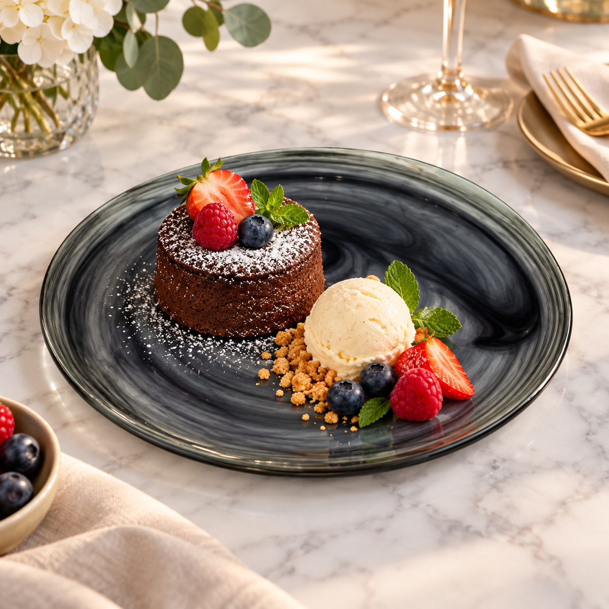 Danny Home 10.5-Inch Swirl Glass Serving Plate