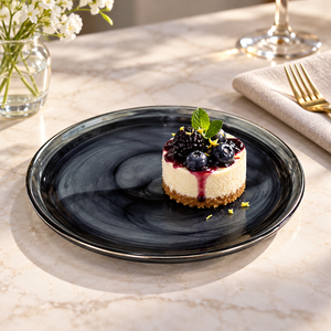 Danny Home 8-Inch Swirl Glass Serving Plate