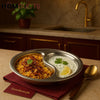 Yin-Yang Stainless Steel Partition Plate – Dual-Section Dining Dish for Biryani & Sauces