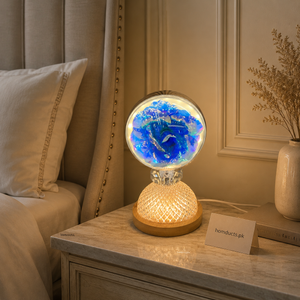 Decorative Blue Flower Ball Table Lamp 19-7