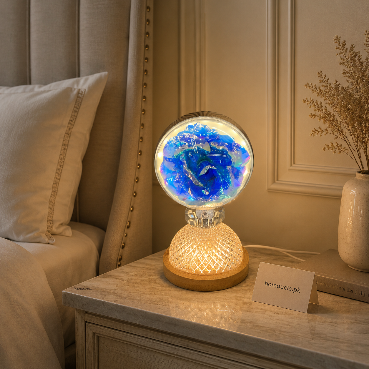 Decorative Blue Flower Ball Table Lamp 19-7