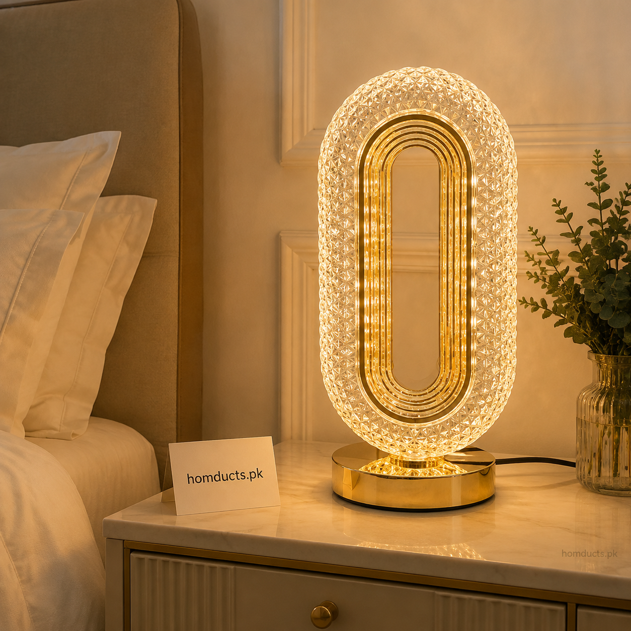 Modern Metal Oval LED Table Lamp