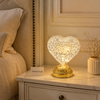 Small Crystal-Effect Heart Table Lamp