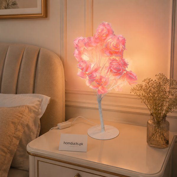 Pink Rose LED Electric Flower Tree Lamp