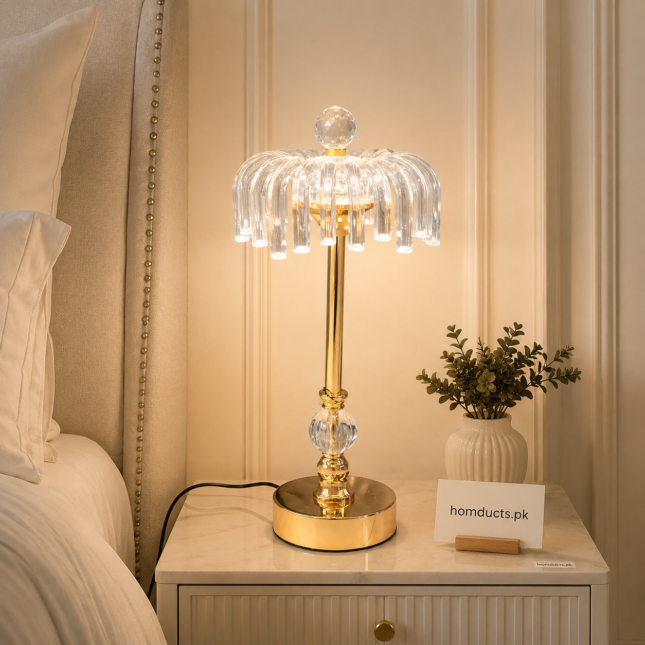 Golden Umbrella Crystal Table Lamp 30-3
