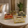 Luxury Metal Black & Gold Square Tissue Box 3383-9