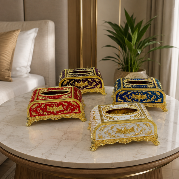 Luxury Metal Black & Gold Square Tissue Box 3383-9