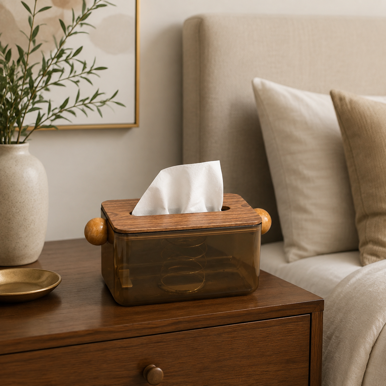 Wood-Effect Handle Tissue Box 3904-11