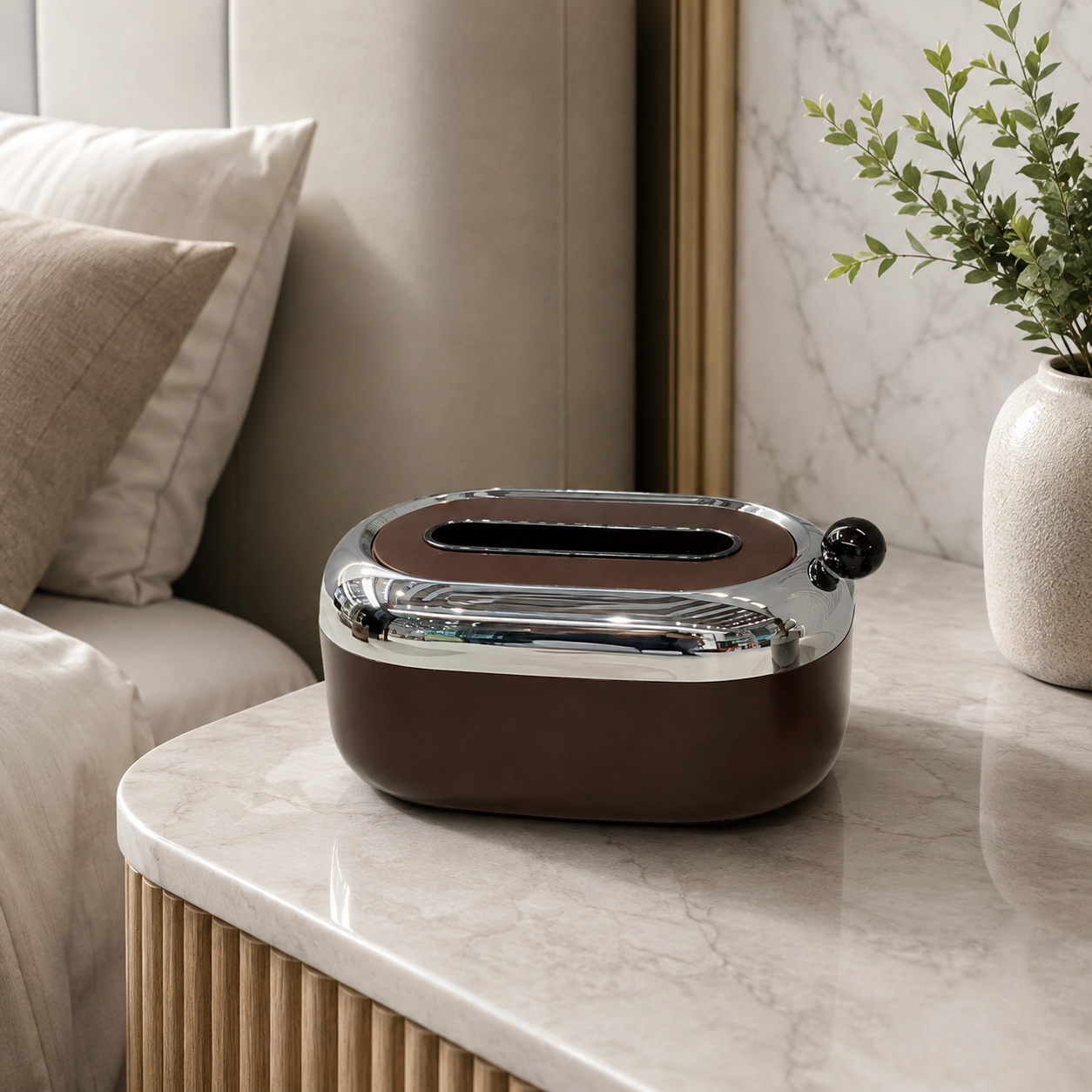 Modern Curved Oval Plastic Tissue Box 3904-12