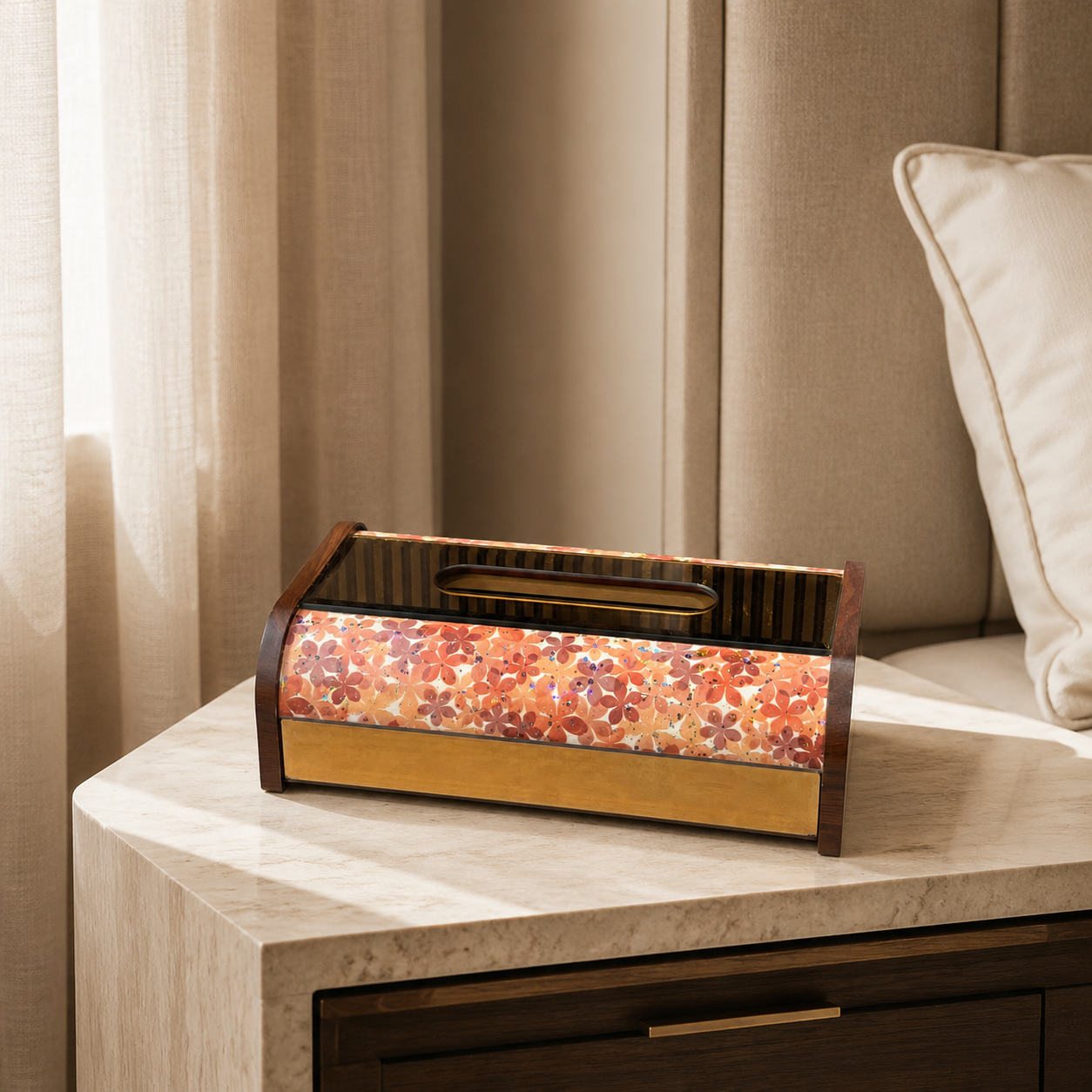 Luxury Wooden Crystal Tissue Box 73-1