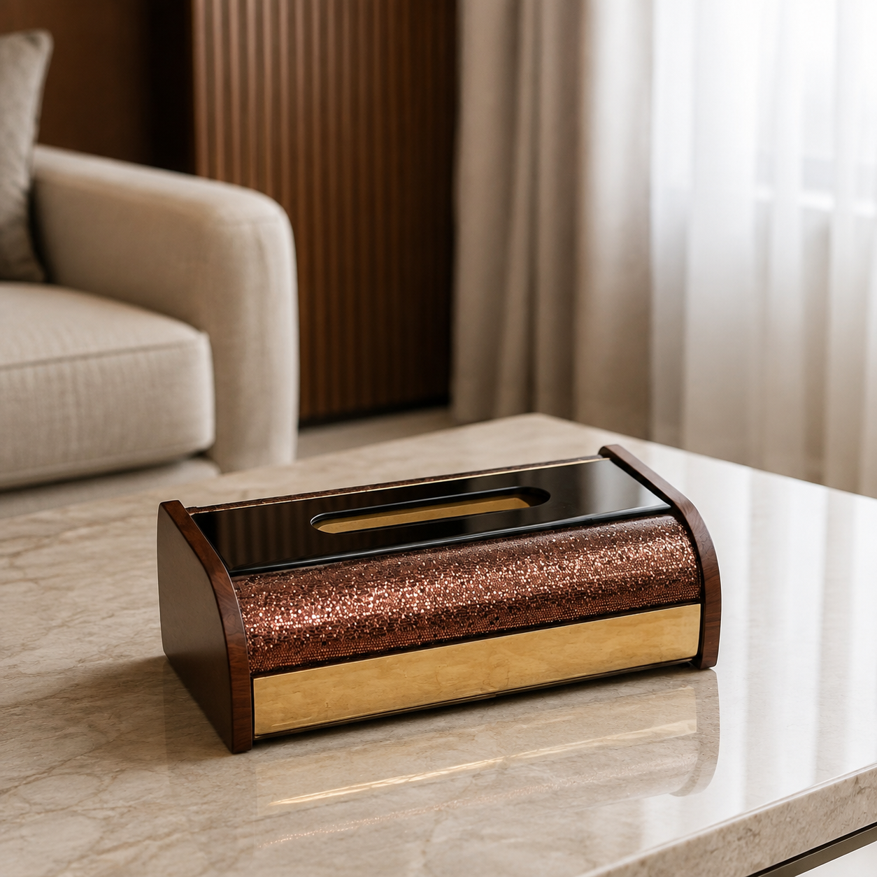 Luxury Wooden Crystal Tissue Box 73-5