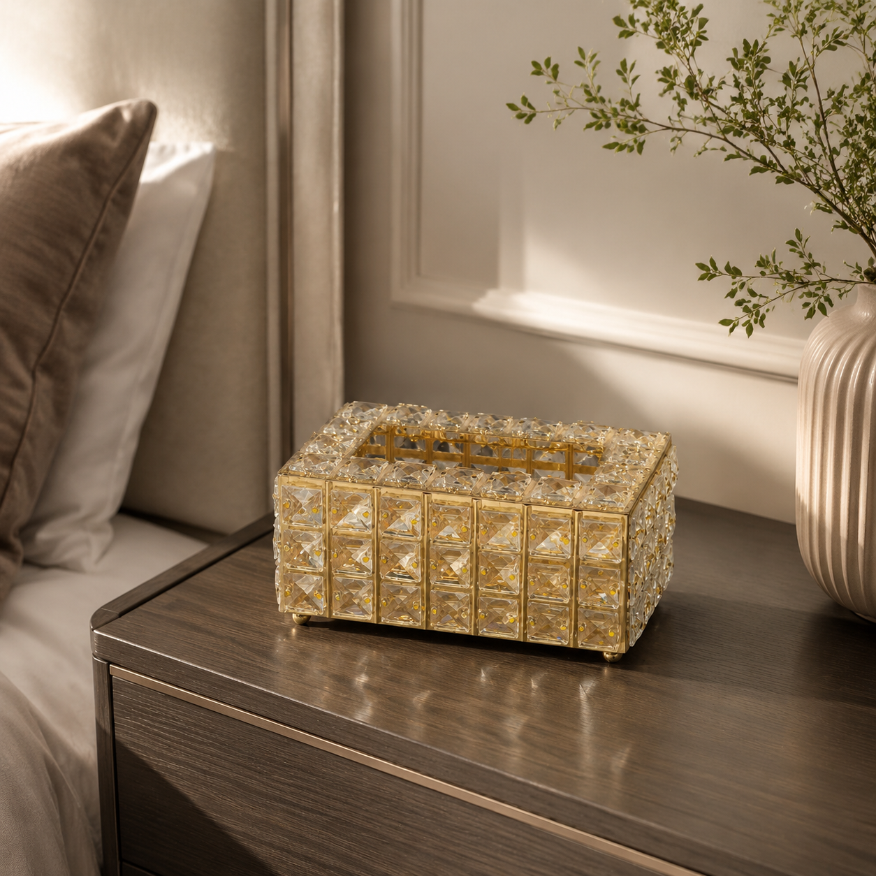 Luxury Crystal Oval Nugget Tissue Box