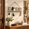 Wooden HOME Key Holder with Five Hooks