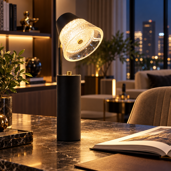 Adjustable Crystal Spotlight Rechargeable Table Lamp