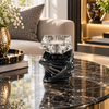 Black twisted crystal tealight candle holder