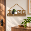 Rustic HOME wooden wall key holder with four hooks
