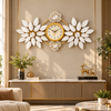 White Petal Floral Decorative Metal Wall Clock