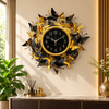 Black and Gold Butterfly Decorative Metal Wall Clock