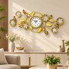 Gold Botanical Floral Decorative Metal Wall Clock