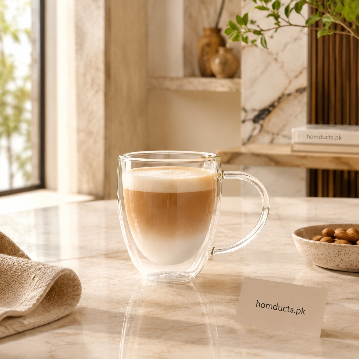 250ml clear double wall thermo glass cup