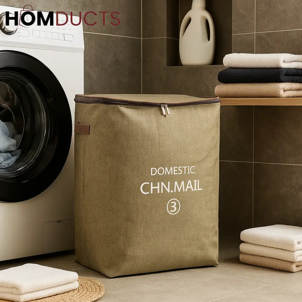 Zippered Fabric Laundry Storage Bag – CHN.MAIL Clothes & Blanket Organizer