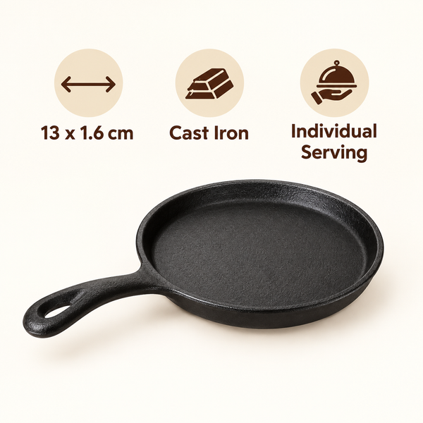 13cm Mini Cast Iron Skillet features and details