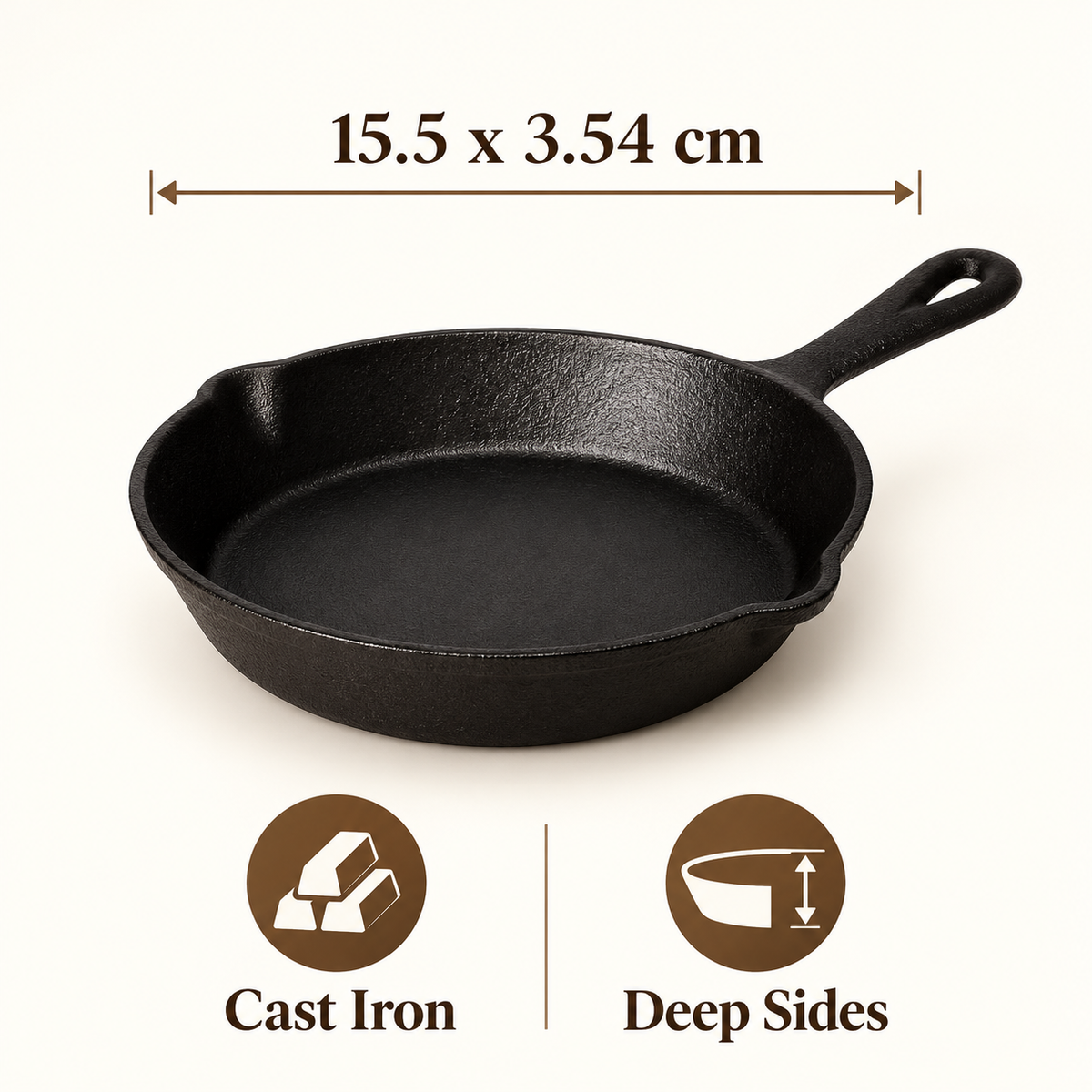 15.5cm Cast Iron Skillet features and details