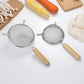 3 Pcs Stainless Steel Wooden Handle Strainers