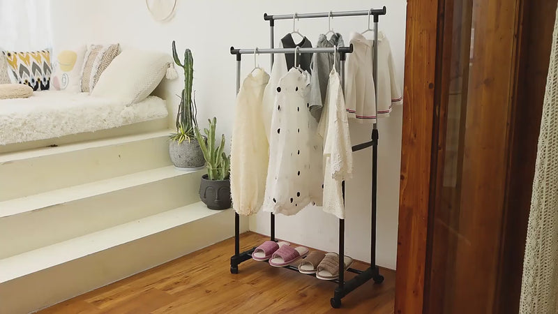 Double-Pole Clothes Rack